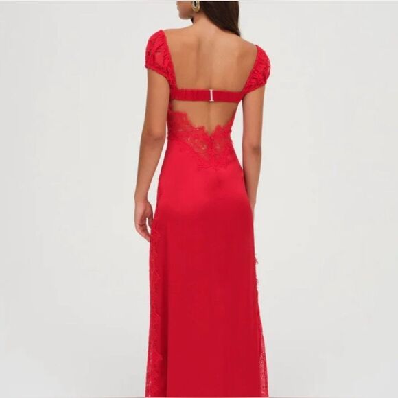 NEW FOR LOVE & LEMONS Casey Maxi Dress in Red - Picture 4 of 17